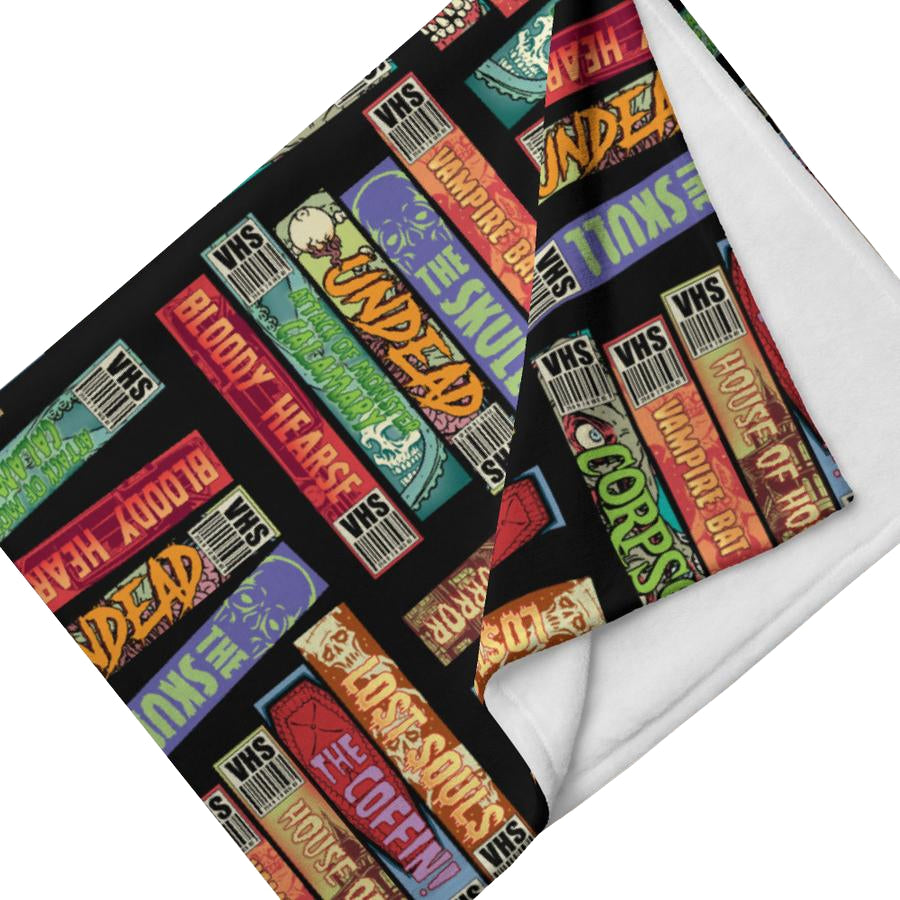 Vintage Horror VHS Throw Blanket