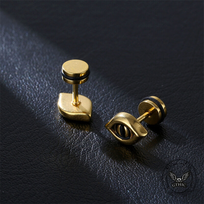 Vintage Gothic Demon Eye Stainless Steel Earrings