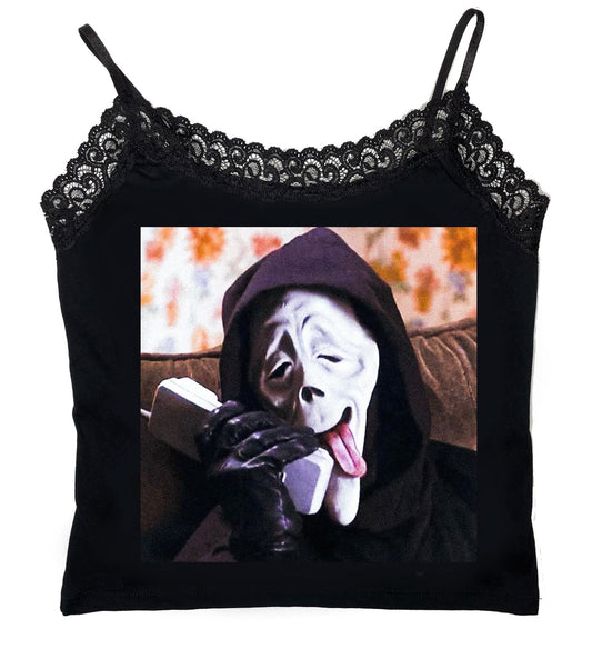 Wassup Cropped Lace Tank