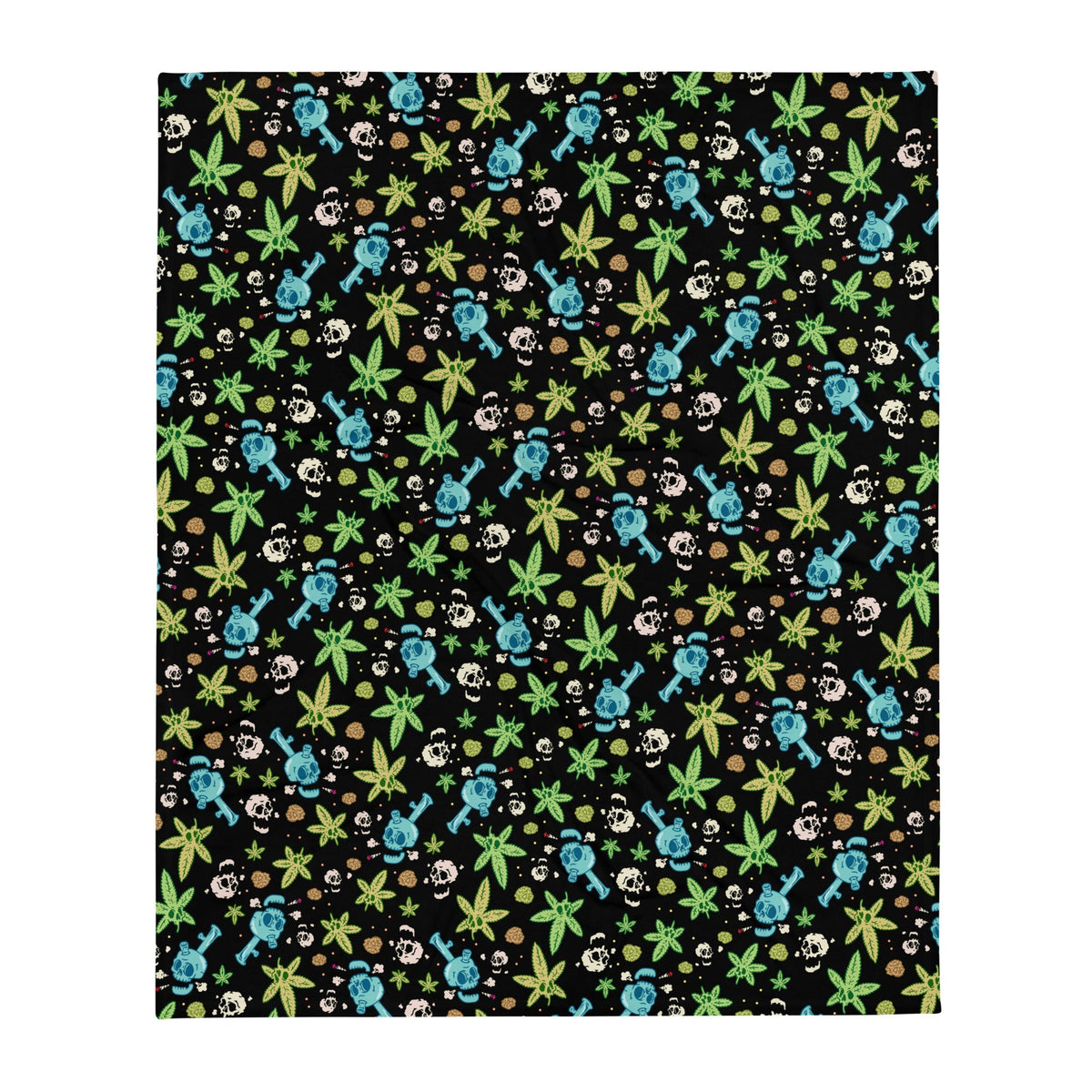 Skulls and Weed Throw Blanket