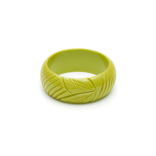 Wide Chartreuse Fakelite Medium Bangle by Splendette