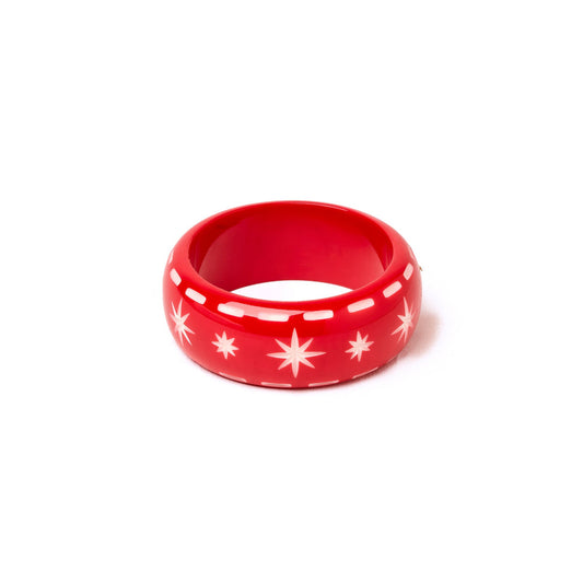 Wide Necktie Red Bangle by Splendette