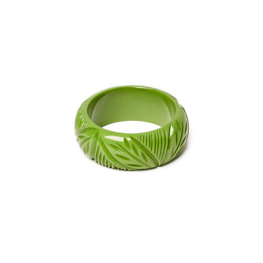 Wide Palm Heavy Carve Medium Bangle by Splendette