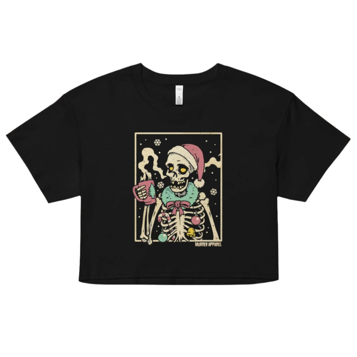 Christmas Coffee Skeleton Crop Top