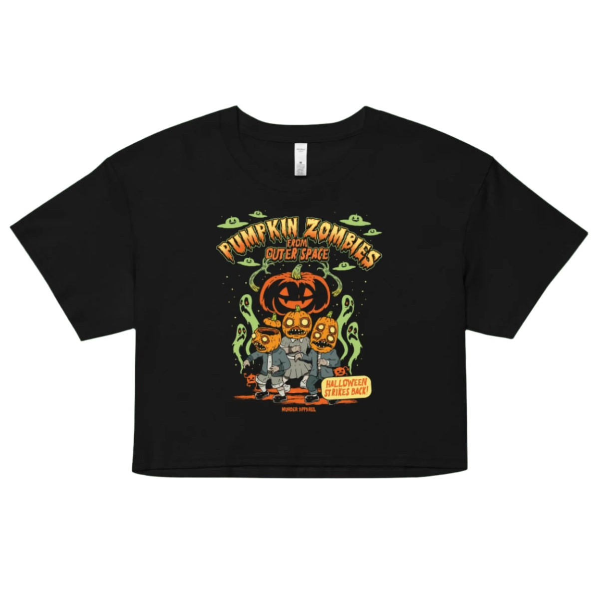 Pumpkin Space Zombies Crop Top