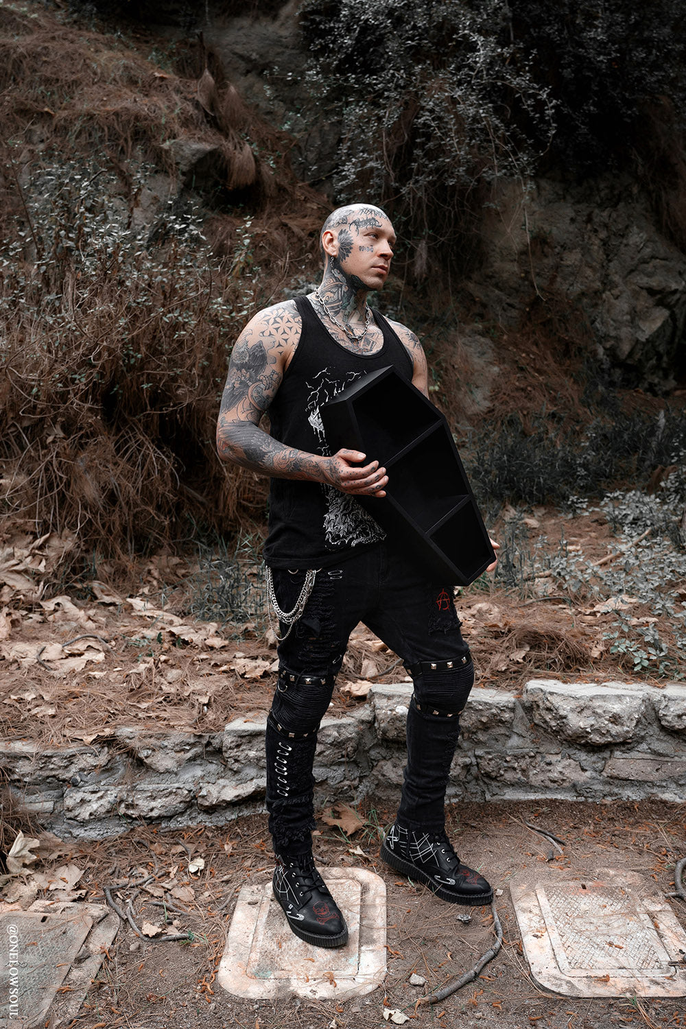 Deluxe Wood 20" Goth Coffin Shelf