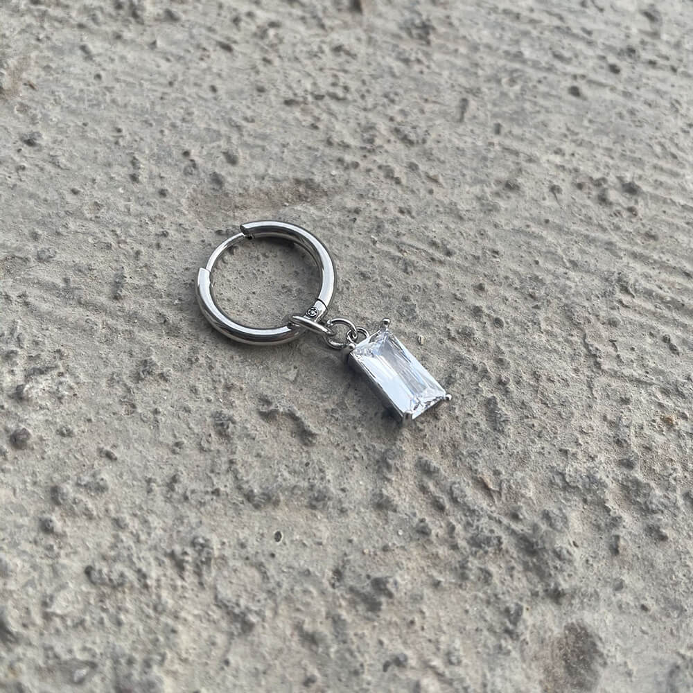 Zircon Cross Stainless Steel Drop Earrings