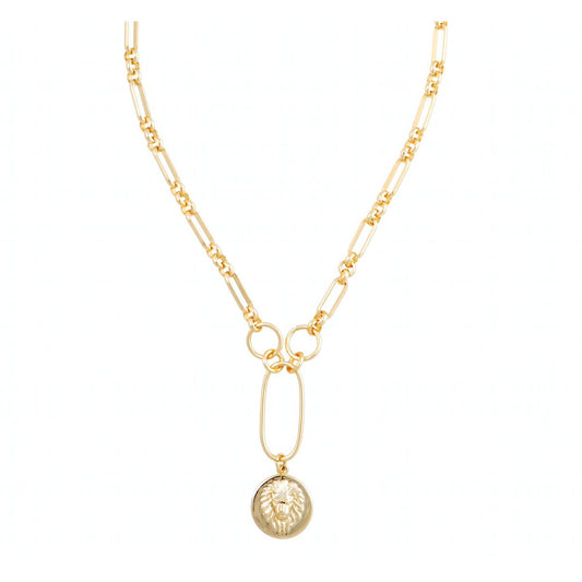 Zoe Lion Medallion Lariat