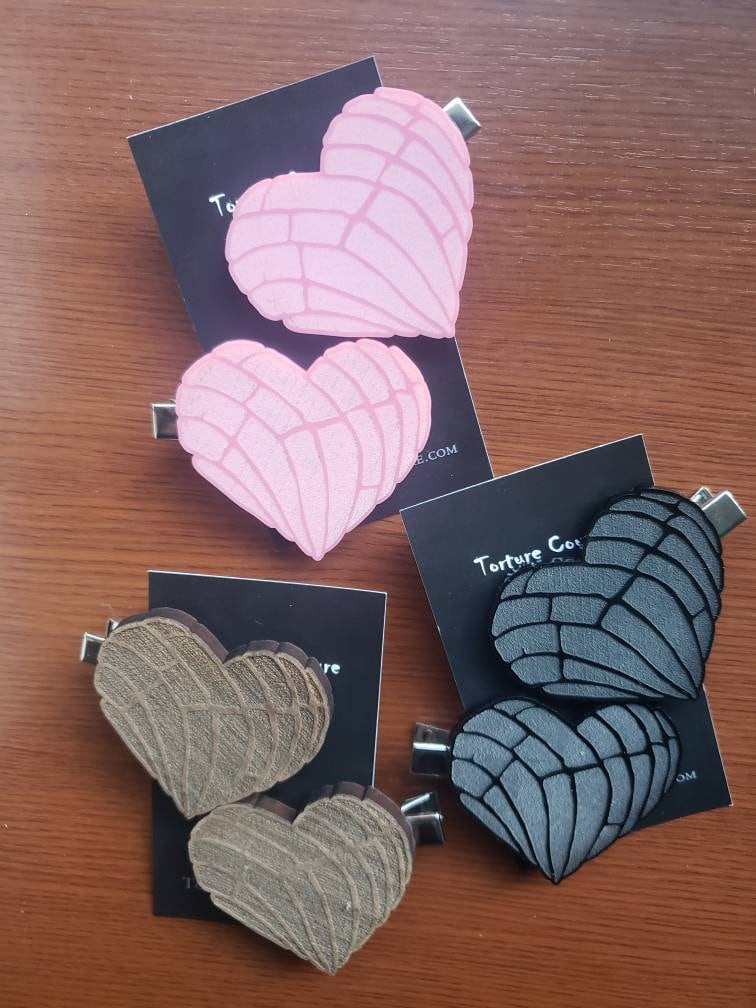 Concha Heart Hair Clips - More Colors