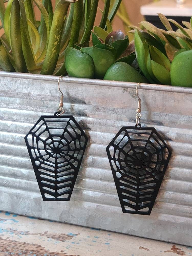Web Coffin Earrings